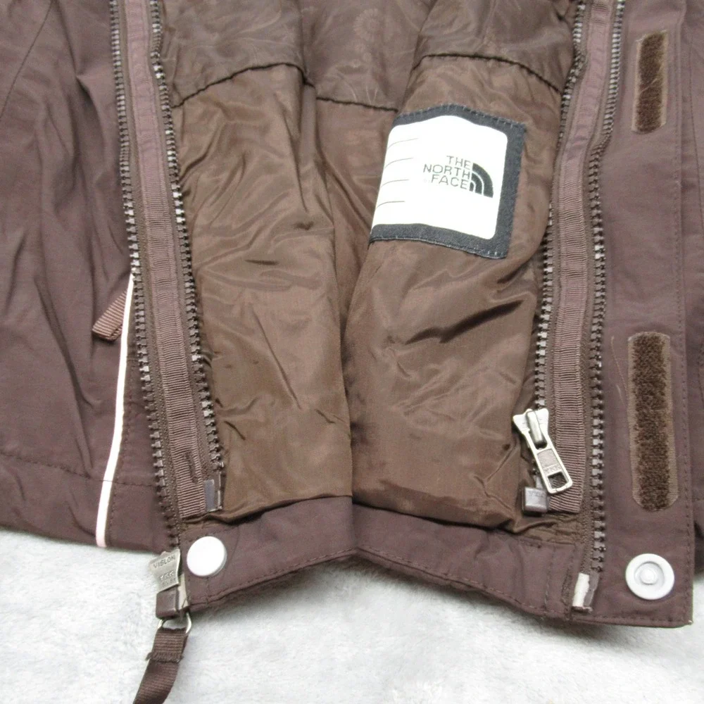 The North Face Jacket Youth Large Brown HyVent Hooded Waterproof Rain 3in1 Shell